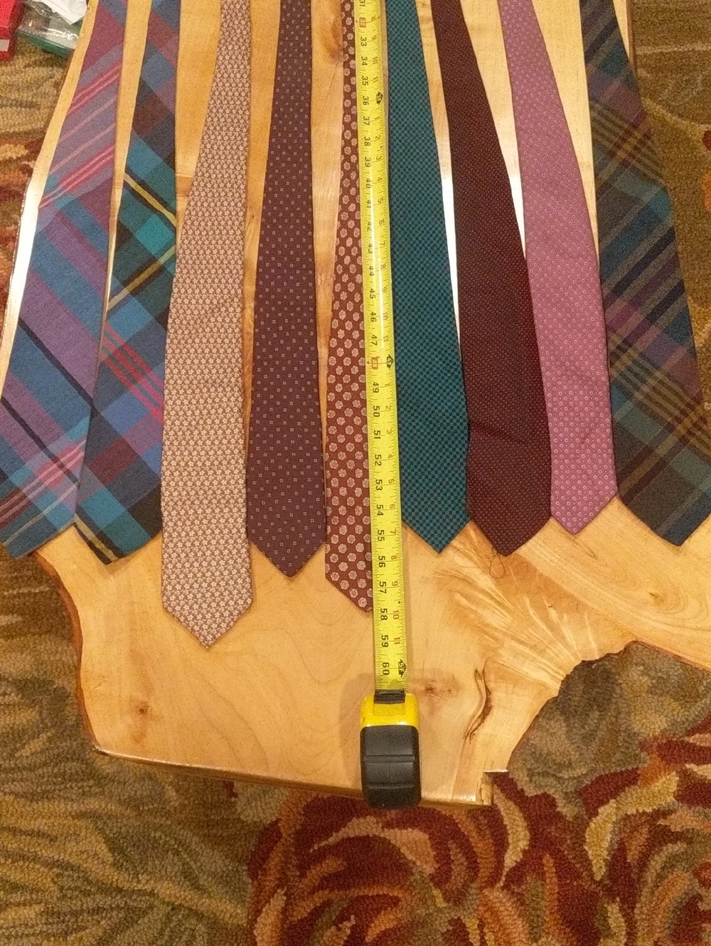 Assorted Men's Silk, Cotton and Woo Ties in Teal, Burgundy, Purple, Blue & Brown